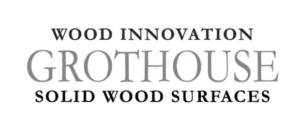 Grothouse Wood Innovation and Solid Wood Surfaces Logo in Black and White