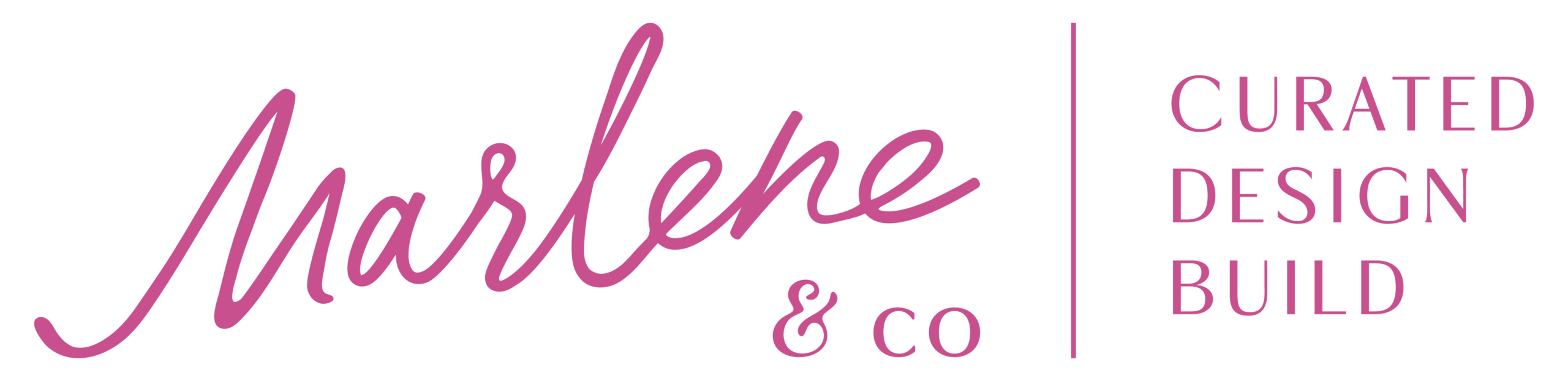 Marlene & Co Curated Design Build in Norwell, MA Fuchsia Horizontal Logo