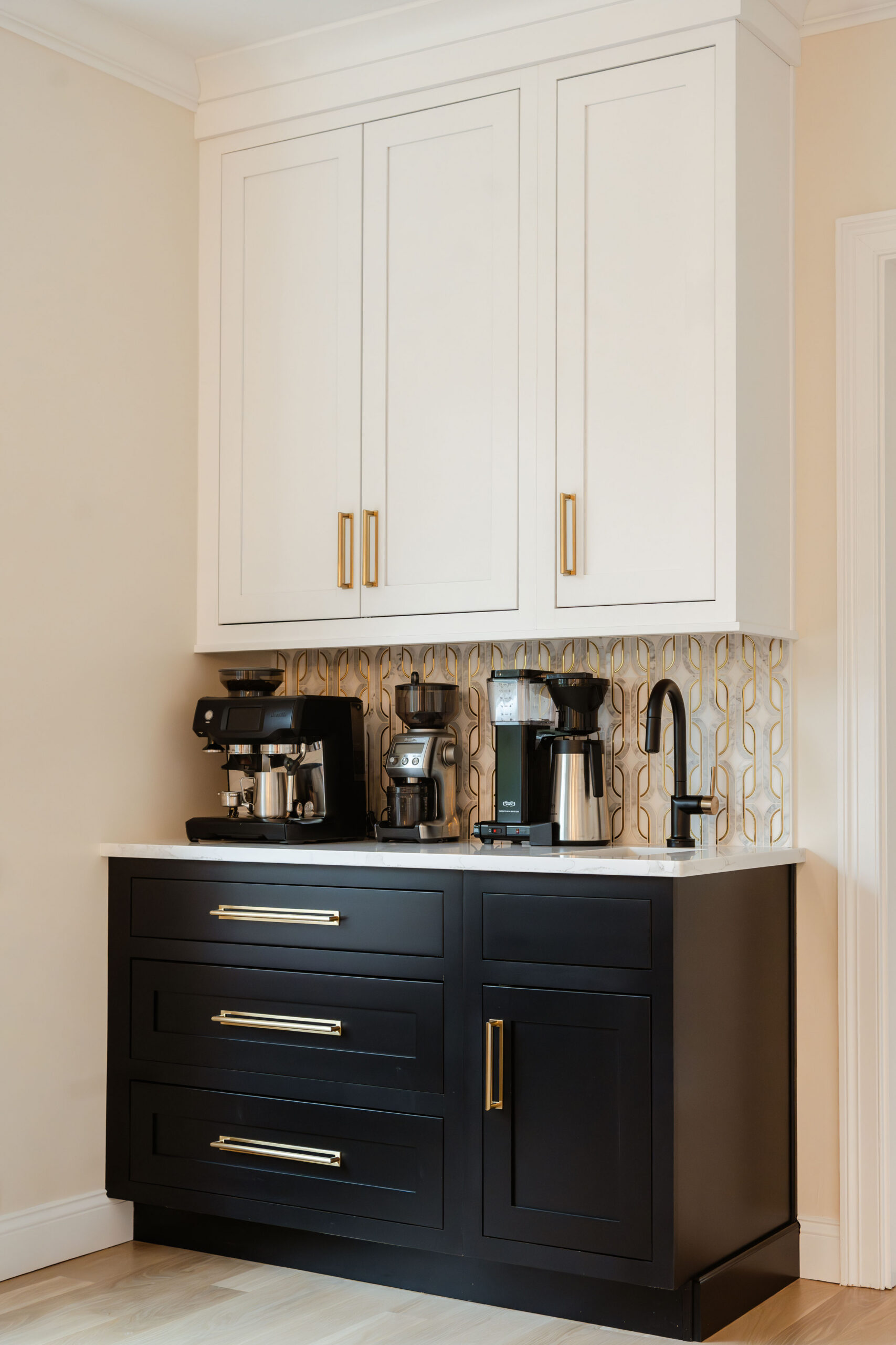 Coffee Station with Custom Cabinetry by Marlene & Co