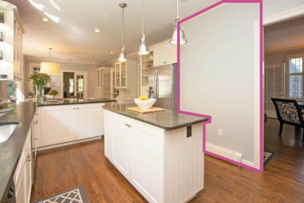 Before Image of a Wall that was Cutting off the space in a kitchen remodel