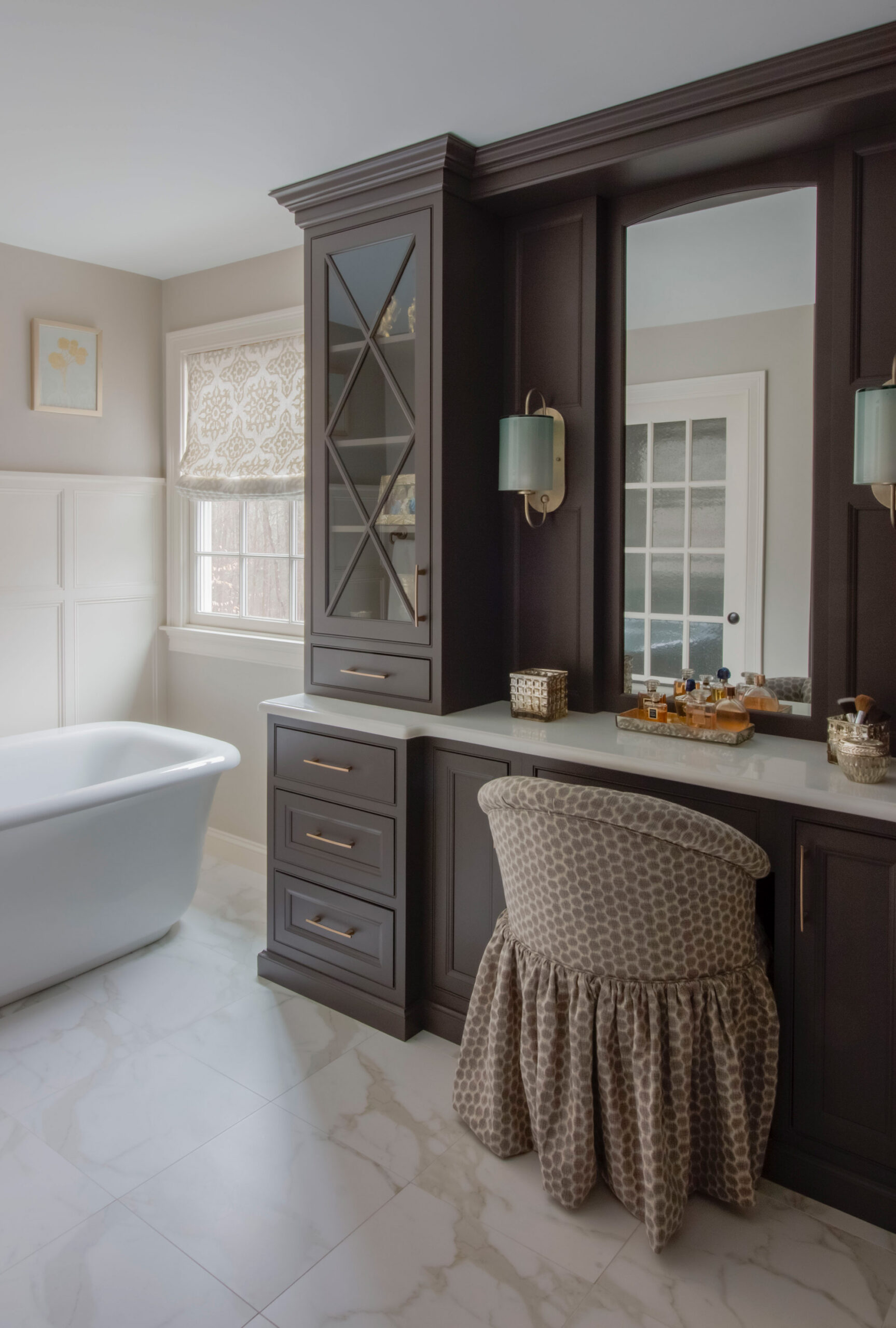 Bath Remodel with a Custom Vanity Designed & Built by Marlene & Co