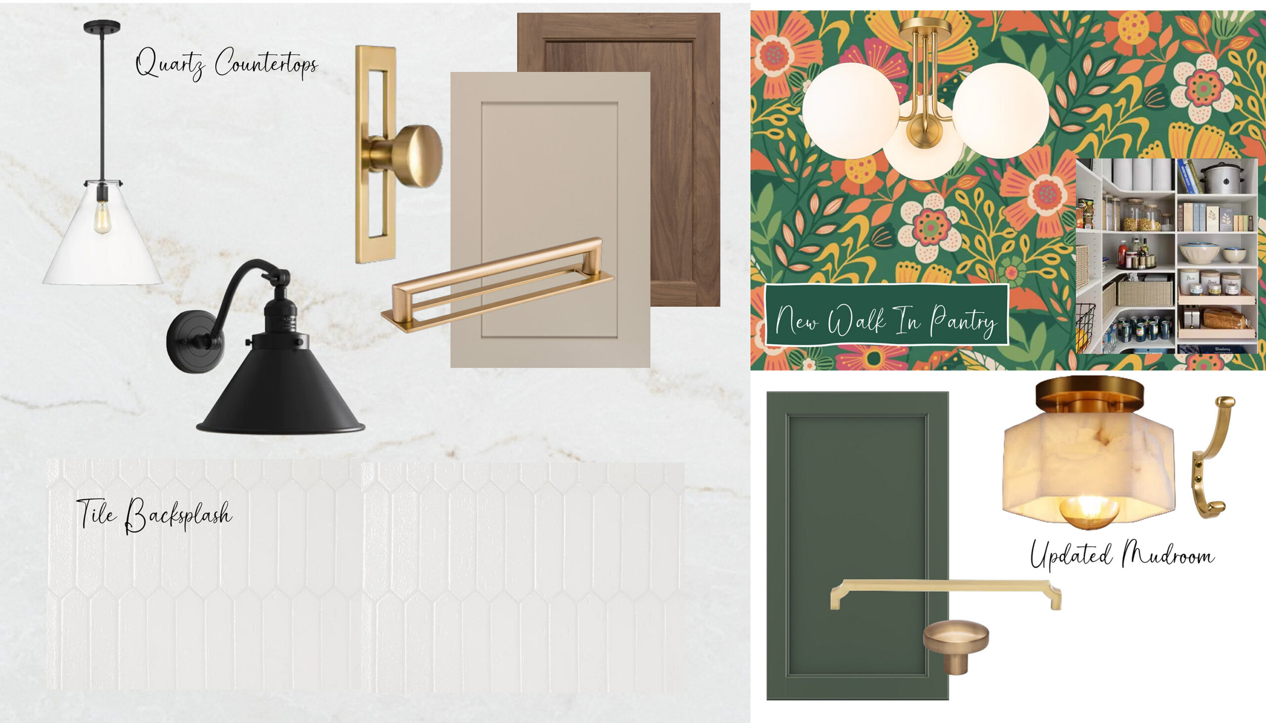 Mood board for the Colonial Conversion multi space renovation