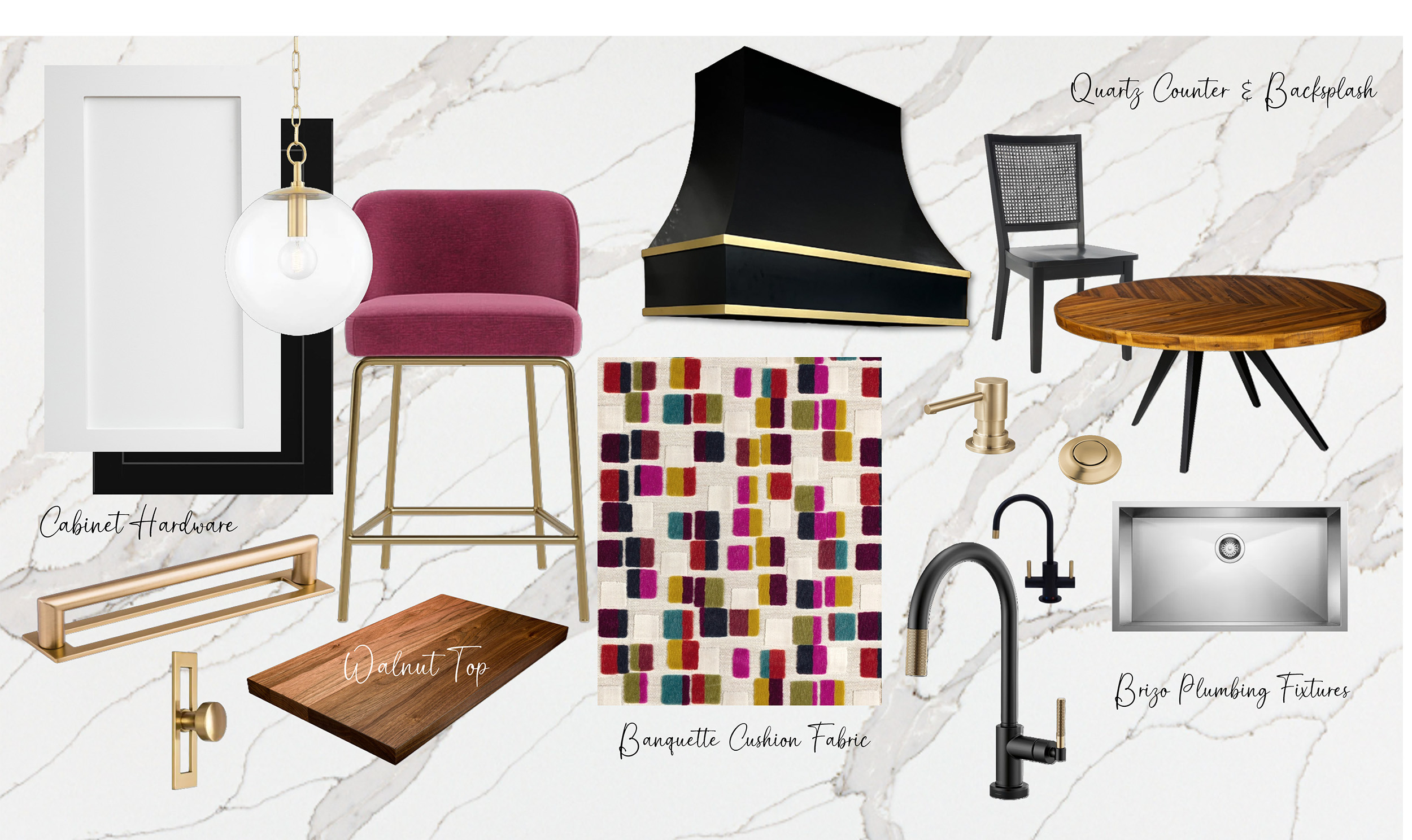 Mood board for the Drab to Fab Kitchen Remodel from Marlene & Co