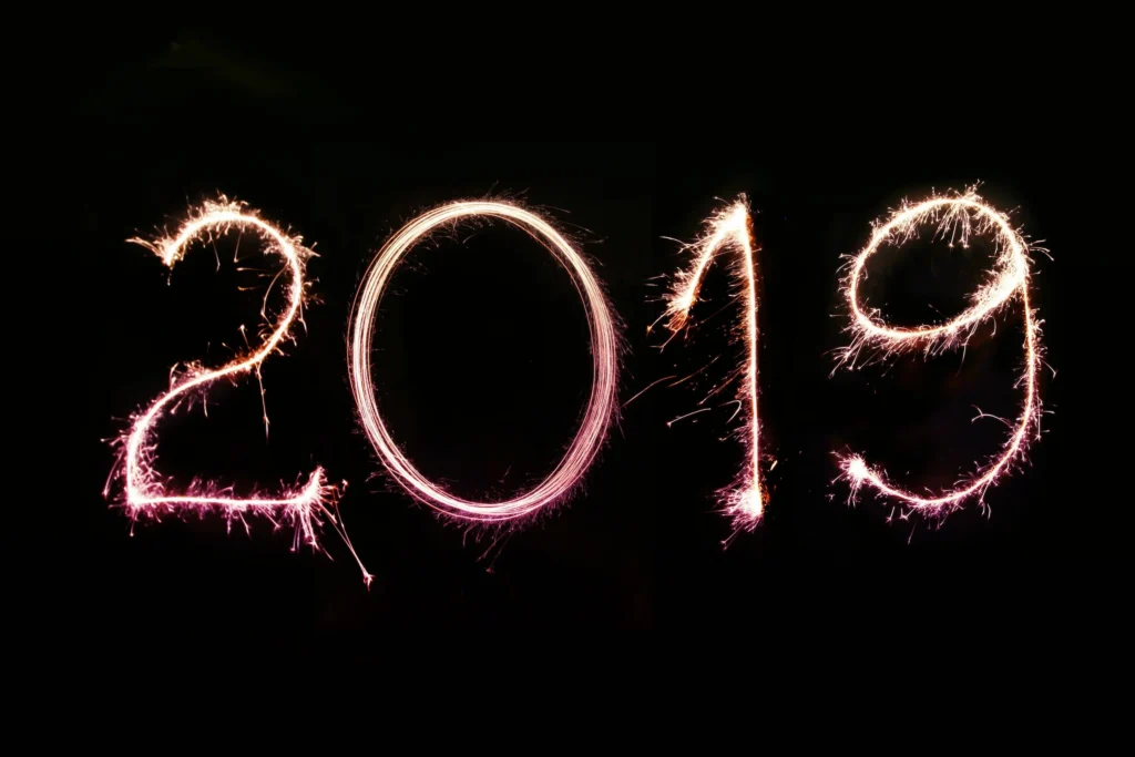 2019 New years celebration with sparklers